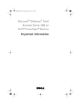 Dell Microsoft Windows Small Business Server 2008 Important Information Guide