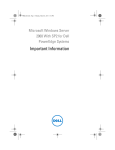 Dell Microsoft Windows 2008 Server Service Pack 2 Important information