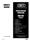 DEFY TOUCH CONTROL CERAN HOB DHD 395 User's Manual