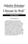 Definitive Technology UIW55 User's Manual