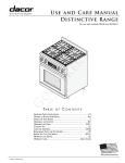 Dacor Range DR30D-C User's Manual