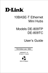 D-Link DE-809TC User's Manual