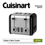 Cuisinart Toaster CPT-340 User's Manual