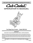Cub Cadet SWE 528 Owner's Manual