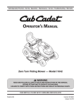 Cub Cadet I1042 User's Manual