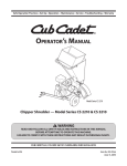 Cub Cadet CS 2210 User's Manual