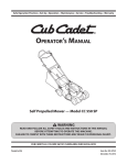 Cub Cadet CC 550 SP User's Manual
