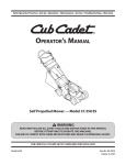 Cub Cadet CC 550 ES User's Manual