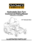 Cub Cadet 60 Fabricated Deck Parts list