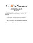 Crown Boiler BWC070 User's Manual