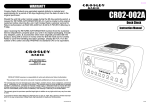 Crosley Radio CR02-002A User's Manual