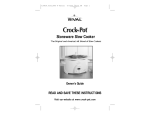 Crock-Pot Stoneware Slow CookerRival User's Manual