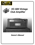 Crate Amplifiers VC-50H User's Manual