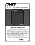 Crate Amplifiers KX-80 User's Manual