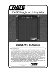 Crate Amplifiers KX-50 User's Manual