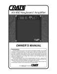 Crate Amplifiers KX-160 User's Manual