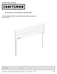 Craftsman 8' Metal Workbench Backwall Instruction Manual