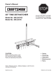 Craftsman 40 in. Rear Mount Dethatcher Owner's Manual