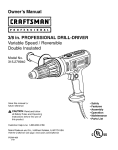 Craftsman 315.27994 User's Manual