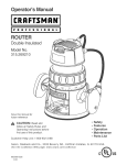 Craftsman 315.26921 User's Manual