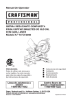 Craftsman 12" Single Bevel Sliding Compound Miter Saw (21239) Owner's Manual (Espanol)
