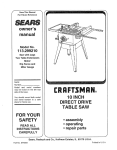 Craftsman 113.29921 User's Manual