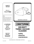 Craftsman 113.17798 Owner's Manual