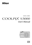 COOLPIX by Nikon S3000 User's Manual