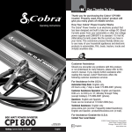 Cobra Electronics CPI 800 Operating Instructions