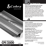 Cobra Electronics CPI-2500 Owner's Manual