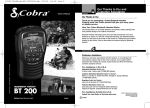 Cobra Digital BT 200 User's Manual
