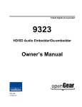 Cobalt Networks Audio Embedder/De-embedder 9323 User's Manual
