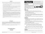 Clarion CAVW2 User's Manual