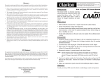 Clarion CAAD1 User's Manual