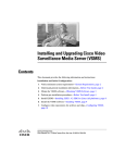 Cisco Systems Surveillance Media Server Installation and Upgrade Guide