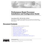 Cisco Systems PRP-1/R= Installation & Configuration Guide