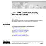 Cisco Systems 10005 ESR Installation Manual