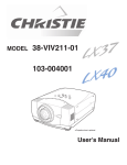 Christie Digital Systems 38-VIV211-01 User's Manual