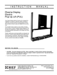 Chief Manufacturing Plasma Display Electric Pop-Up Lift User's Manual