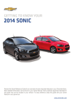 Chevrolet 2014 Sonic Hatchback Get To Know Manual
