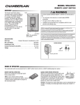 Chamberlain Remote Light Switch User's Manual