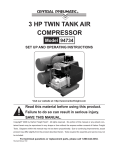 Central Pneumatic Air Compressor 94734 User's Manual