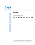 Cary Audio Design DVD 8 User's Manual