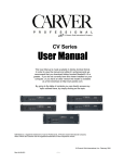 Carver CV Series User's Manual