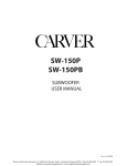 Carver carver subwoofer User's Manual