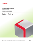 Canon C2225 Setup Guide