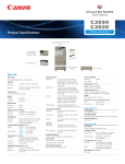 Canon C2030 Specification Sheet