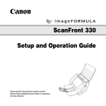 Canon imageFORMULA ScanFront 330 Setup Guide
