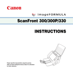 Canon imageFORMULA ScanFront 330 Instruction Manual