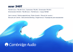 Cambridge Audio Azur 340T User's Manual